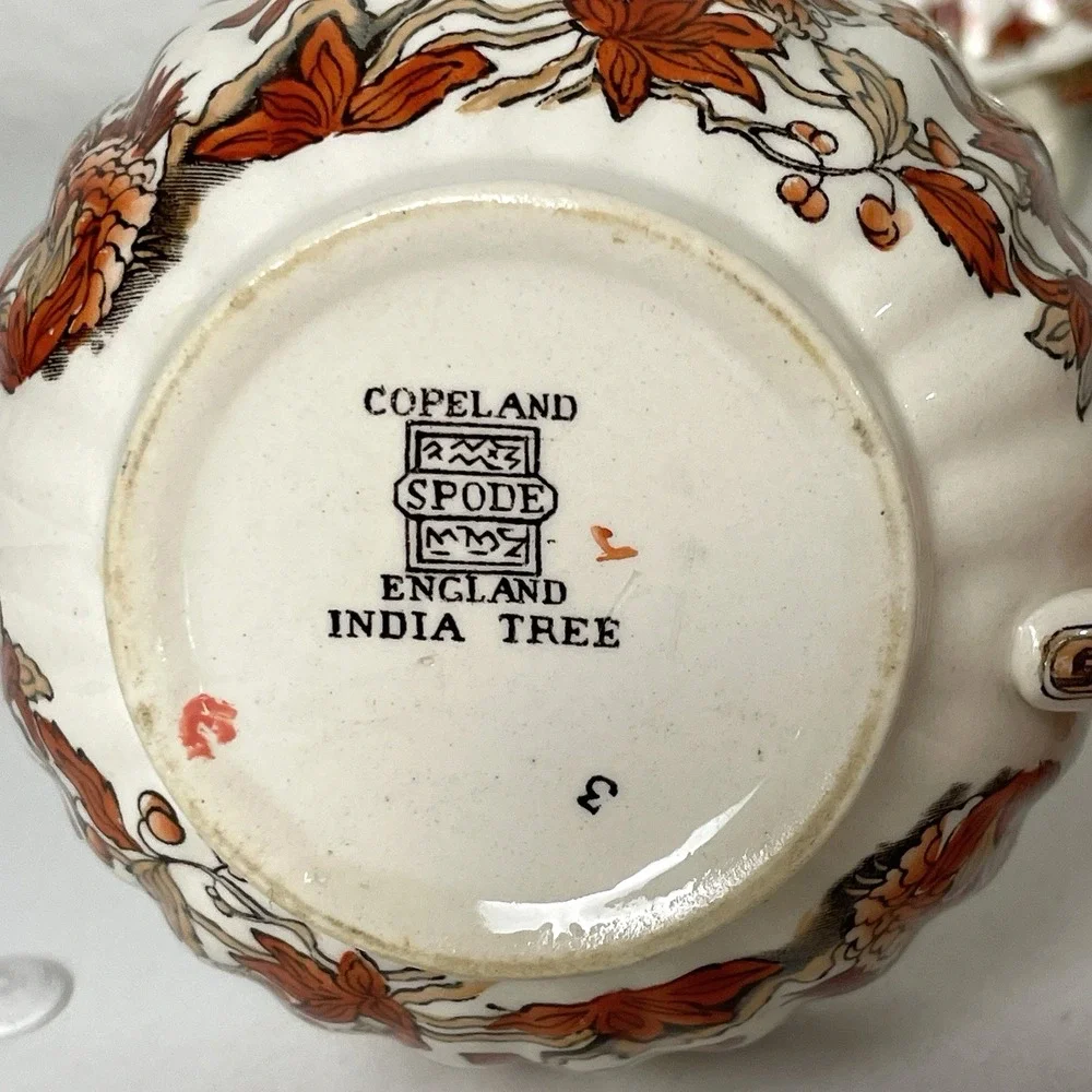 Vintage Copeland Spode India Tree Porcelain Teacup Saucer England 6 oz